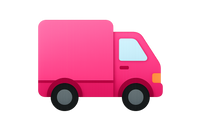 Pink delivery truck